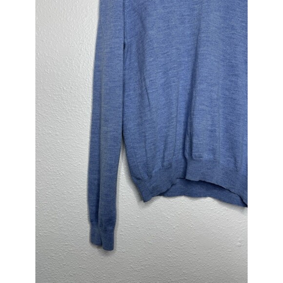 346 Brooks Brothers Stretch Sweater Mens Merino Wool V-Neck Blue Long Sleeve M - Picture 5 of 16